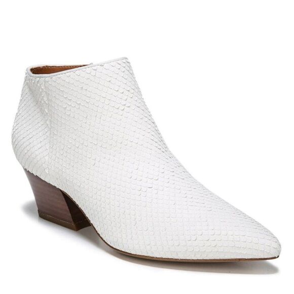 Franco Sarto White Leather Lowe Bootie Ankle Boots Size 5.5 - Picture 1 of 11